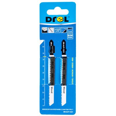 Brzeszczot do wyrzynarek z chwytem typu "T" drewno 75 mm zestaw 2 szt. Drel