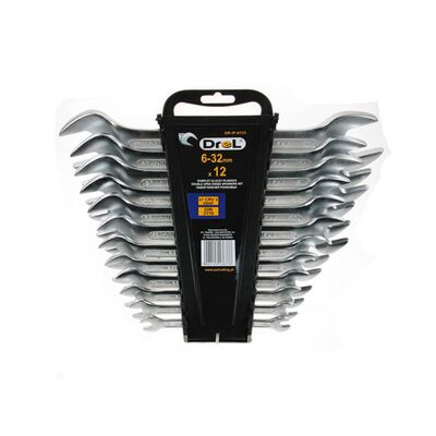 Klucz płaski 6,0-32 mm komplet 12 szt. Drel