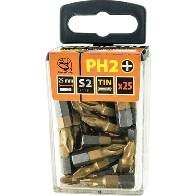 Końcówka krzyżowa tytanowana PH2 x 25 mm zestaw 25 szt. Jufisto