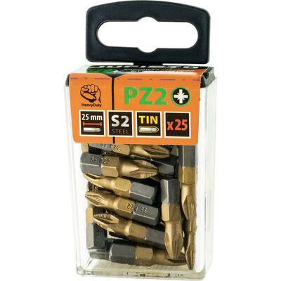 Końcówka krzyżowa tytanowana PZ2 x 25 mm zestaw 25 szt. Jufisto