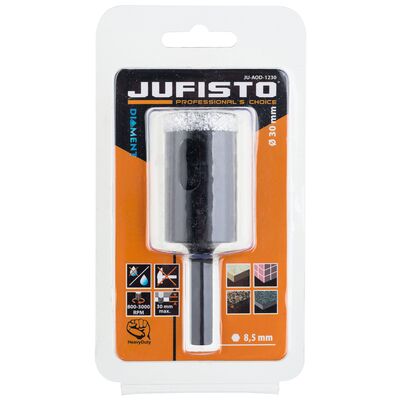 Otwornica z nasypem diamentowym 30 mm diament lutowany Jufisto