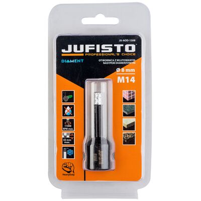 Otwornica z nasypem diamentowym 8 mm M14 diament lutowany Jufisto