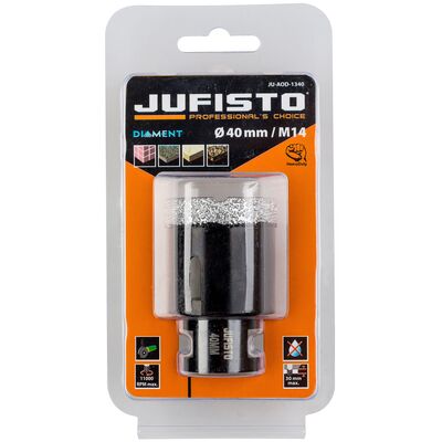 Otwornica z nasypem diamentowym 40 mm M14 diament lutowany Jufisto