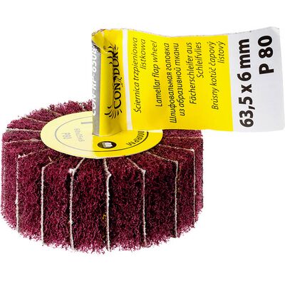 Ściernica trzpieniowa listkowa 63,5 x 6 mm P80 Drel