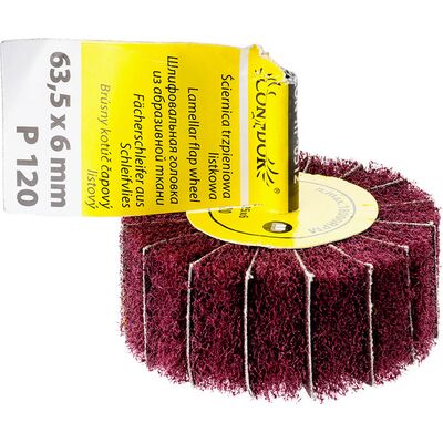 Ściernica trzpieniowa listkowa 63,5 x 6 mm P120 Drel