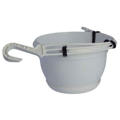 Doniczka MALTA wisząca 21 z zaczepem biały