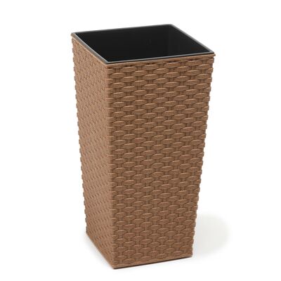 Doniczka FINEZJA ECO 19 x 19 rattan naturalne drewno Lamela