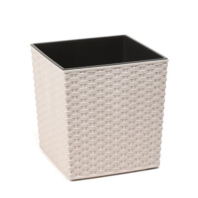 Doniczka JUKA ECO 25 x 25 rattan biały Lamela