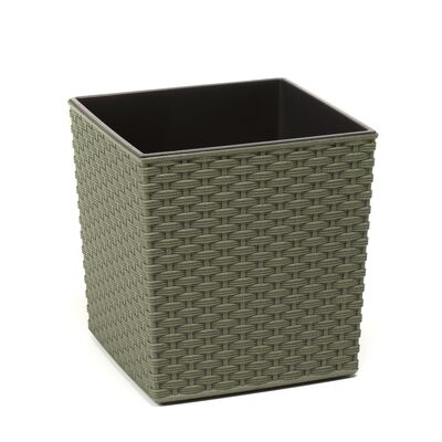 Doniczka JUKA ECO 25 x 25 rattan zielony leśny Lamela