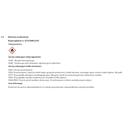 Nabój do kuchenki gazowej 400 ml