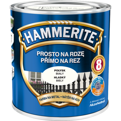 Farba Prosto Na Rdzę Biały Połysk 0,25 l Hammerite