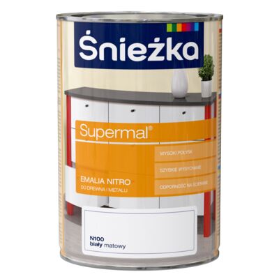Supermal Emalia Nitro matowa biały N100 1 l Śnieżka
