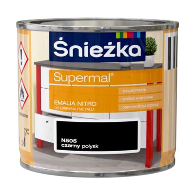 Supermal Emalia Nitro czarny N505 0,2 l Śnieżka