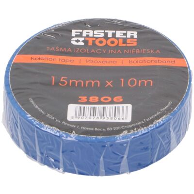 Taśma izolacyjna niebieska 10 m x 15 mm FASTER TOOLS