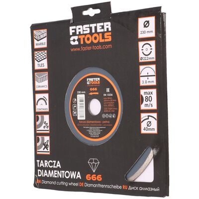 Tarcza diamentowa ciągła 230 x 22,2 mm FASTER TOOLS