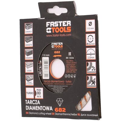 Tarcza diamentowa turbo 115 x 22,2 mm FASTER TOOLS