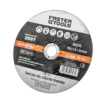 Tarcza do cięcia metalu INOX 115 x 22,2 x 1,9 mm FASTER TOOLS