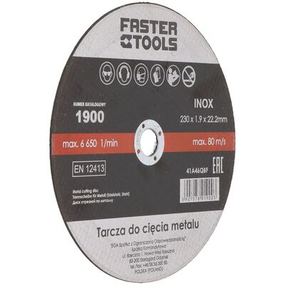 Tarcza do cięcia metalu INOX 115 x 22,2 x 1,9 mm FASTER TOOLS