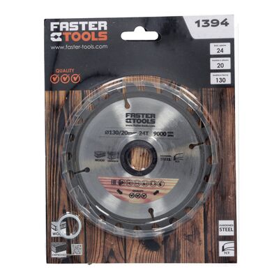 Tarcza widiowa do drewna 130 x 20 mm 24z. FASTER TOOLS