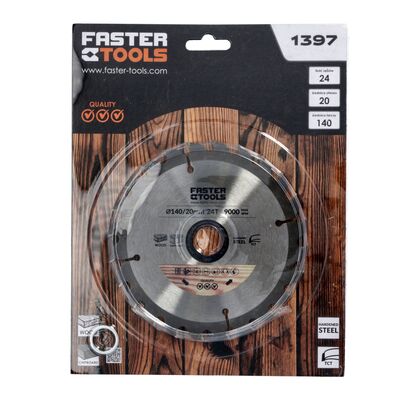 Tarcza widiowa do drewna 140 x 20 mm 24z. FASTER TOOLS