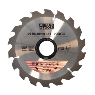 Tarcza widiowa do drewna 160 x 30 mm 18z. FASTER TOOLS