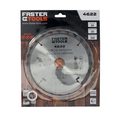 Tarcza widiowa do drewna 200 x 30 mm 24z. FASTER TOOLS