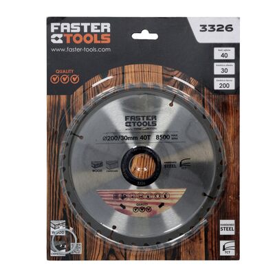 Tarcza widiowa do drewna 200 x 30 mm 40z. FASTER TOOLS