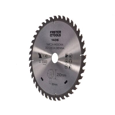 Tarcza widiowa do drewna 250 x 30 mm 40z. FASTER TOOLS