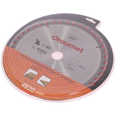 Tarcza widiowa do drewna 250 x 30 mm 40z. DRAUMET