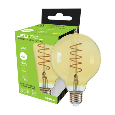 Żarówka Filament LED ORO-E27-G95-FL-GOLDIE-4W-WW