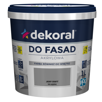 Farba DO FASAD Jasny grafit 1 l Dekoral