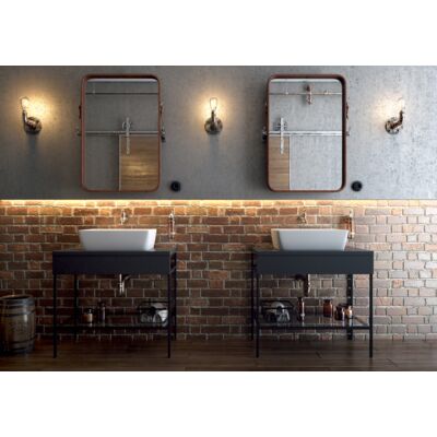 Umywalka nablatowa City 50 prostokątna z ceramicznym korkiem box