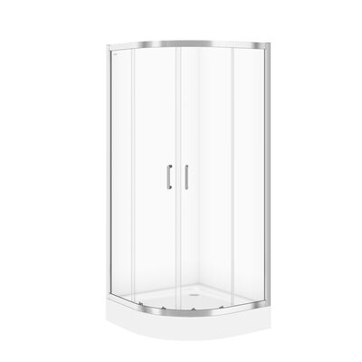 Set kabina ZIP półokrągła 90 x 190 szkło transparentne z brodzikiem Tako 90 x 16