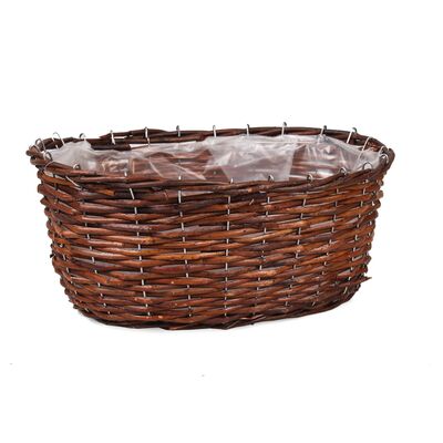 Koszyk wiklinowy z folią do obsadzania owalny 36 x 28 x 13 cm