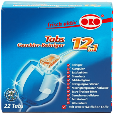 Pastylki do zmywarek 12w1 22x20 g ORO