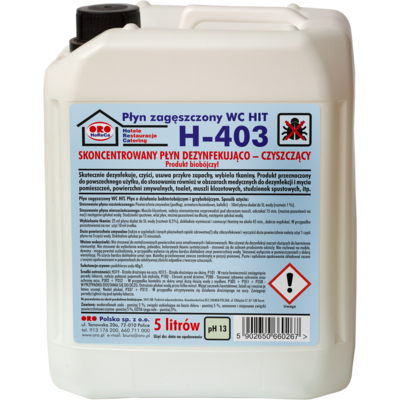 Płyn czyszcząco - dezynfekujący (biobójczy) 5 l HORECA