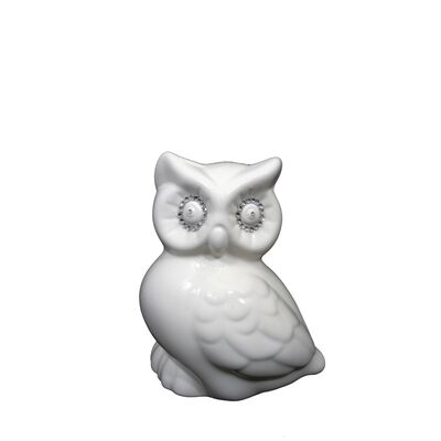 Figurka szkliwiona sowa Puchacz Swarovski 18 cm Souvenire