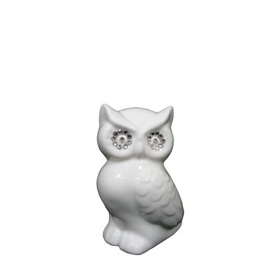 Figurka szkliwiona sowa Puchacz Swarovski 14 cm Souvenire