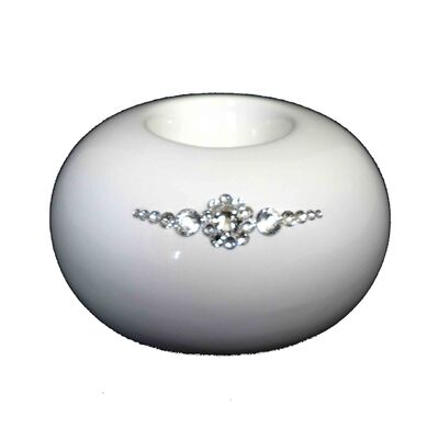Świecznik szkliwiony kula płaska Swarovski 13 cm Souvenire