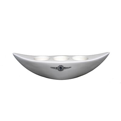 Świecznik szkliwiony łódka III Swarovski 30 cm Souvenire