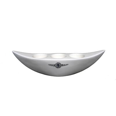 Świecznik szkliwiony łódka III Swarovski 30 cm Souvenire