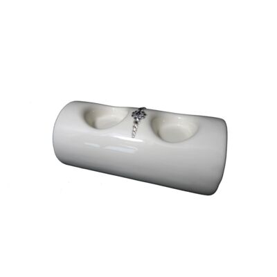 Świecznik szkliwiony tealight podwójny 19 cm Souvenire