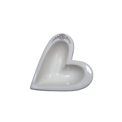 Patera szkliwiona salaterka serce Swarovski 14 cm Souvenire