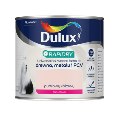 Farba akrylowa Dulux Rapidry 400 ml SAT pudrowy różowy