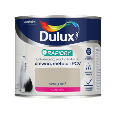 Farba akrylowa Dulux Rapidry 400 ml SAT szary beż