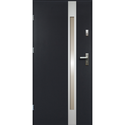 Drzwi zewnętrzne TEMIDAS inox antracyt 80 lewe RADEX
