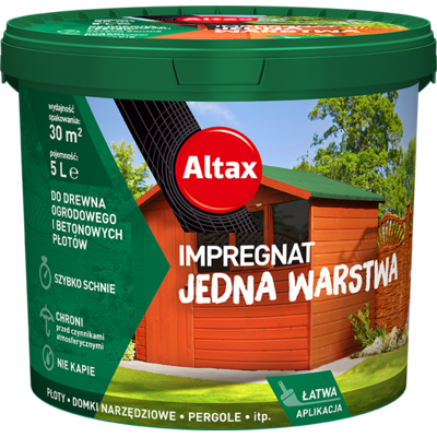 Impregnat do drewna ogrodowego jedna warstwa 5 l pinia Altax