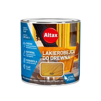 Lakierobejca do drewna 250 ml dąb Altax