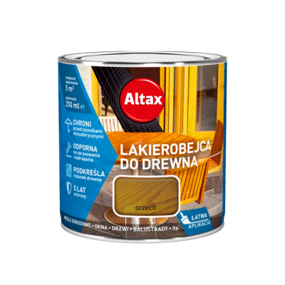 Lakierobejca do drewna 250 ml orzech Altax