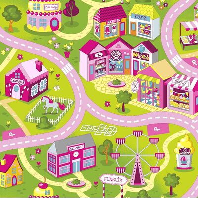 Dywan ulice 120 x 160 SWEET TOWN RÓŻOWE